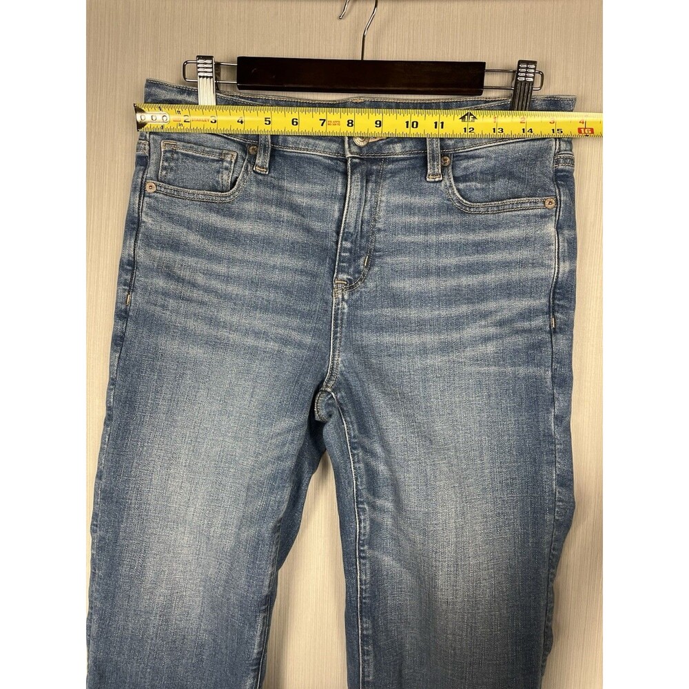 American Eagle Kick Boot Crop Jeans 6 SHORT Stretch Denim Raw Hem - Picture 9 of 13